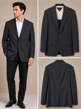 Vintage Tommy Hilfiger 100% Wool Pinstripe Blazer 42R Made in USA